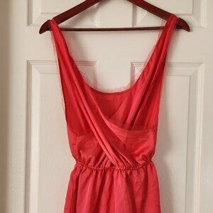 Hot Pink One Piece Lingerie with Tulle Trim - Size M, Romantic, Glam, Feminine